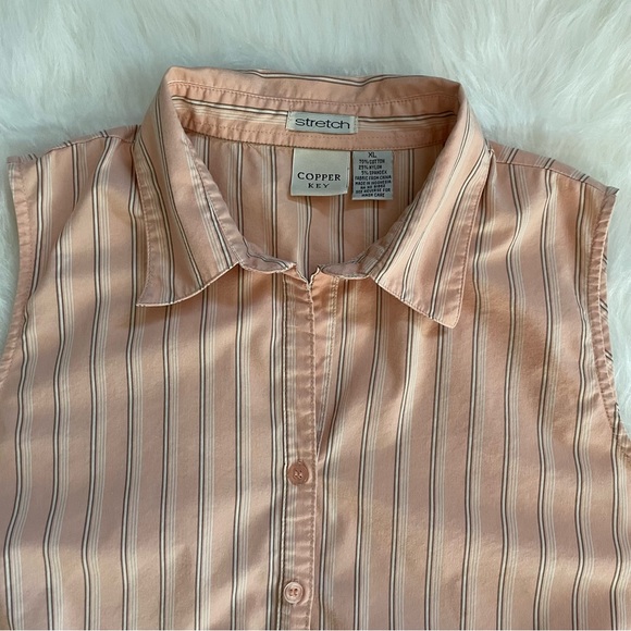 Copper Key Tops - Copper Key Juniors XL Peach Sleeveless Blouse